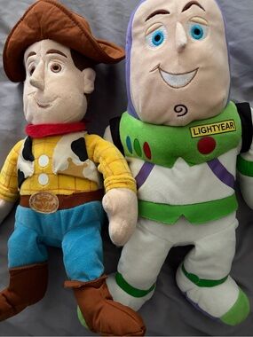 Disney Toy Story Woody & Buzz Lightyear Plush Duo - Brown, Blue, Green, White